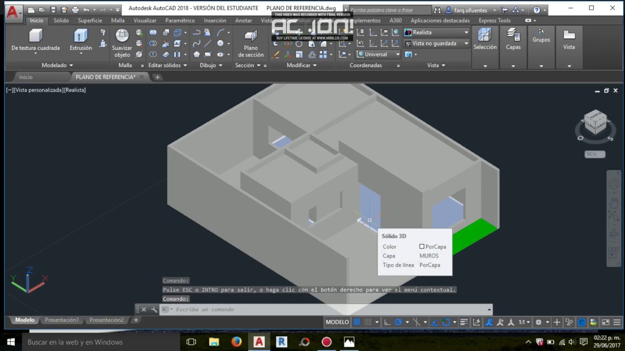 Tutorial: casa en autocad 3D - modelado y render 1/4