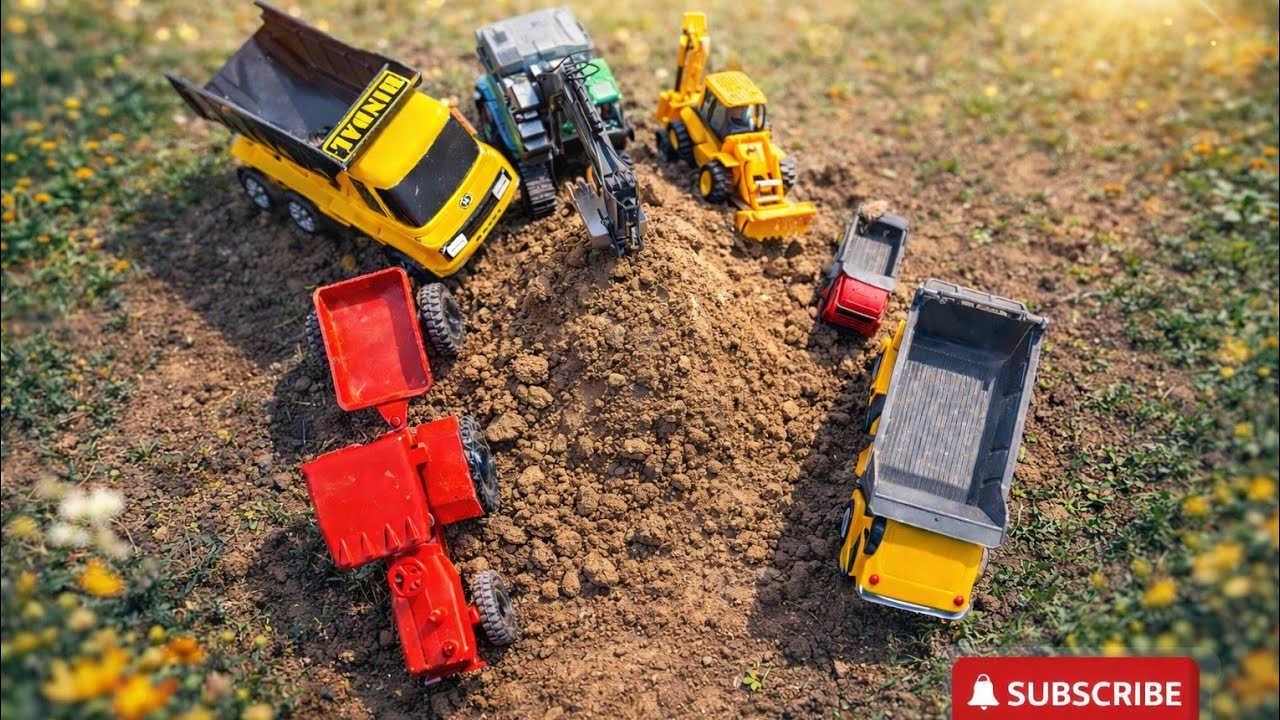 JCB Mud loading in Truck | Tata Dump Truck Accident Pulling Out JCB Gadi ? Sonalika Tractor | CS Toy