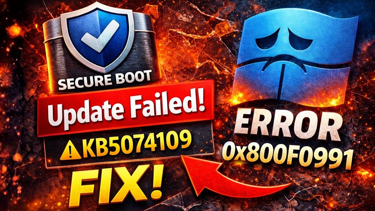 FIX KB5074109 Update Error 0x800F0991 on Windows 11 25H2 / 24H2 | Secure Boot Update Failed
