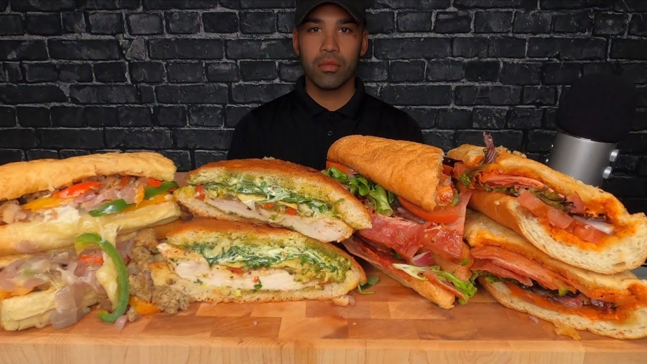 (ASMR) AUTHENTIC ITALIAN- STYLE SANDWICHES MUKBANG