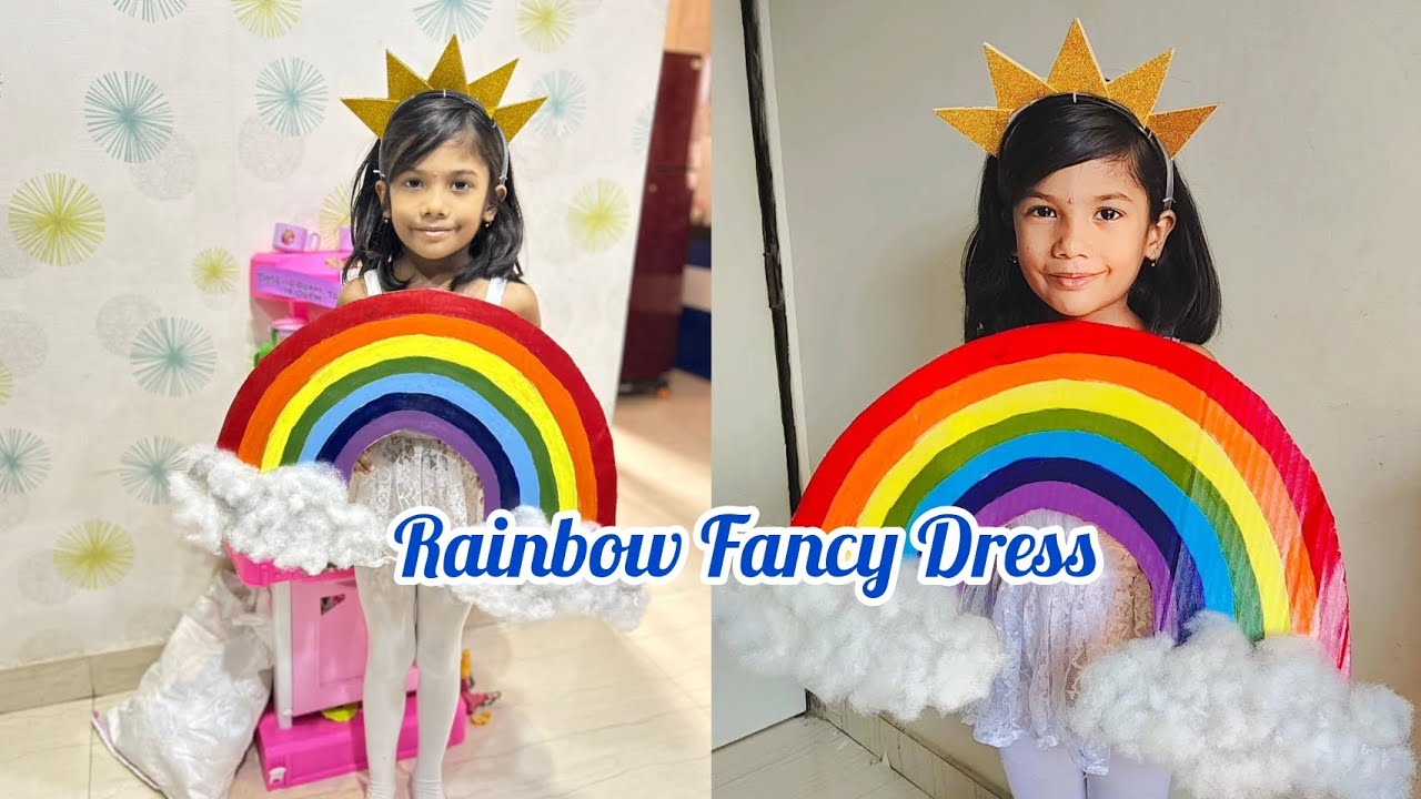 Rainbow Fancy Dress | Rainbow Costume | How to Make Rainbow Costume | Fancy Dress Competition