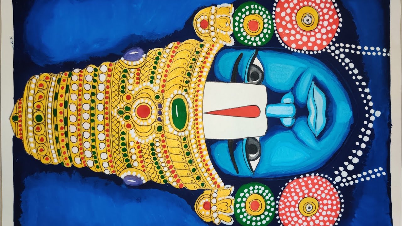 A beautiful drawing and painting of Lord venkateshwara/Lord balaji