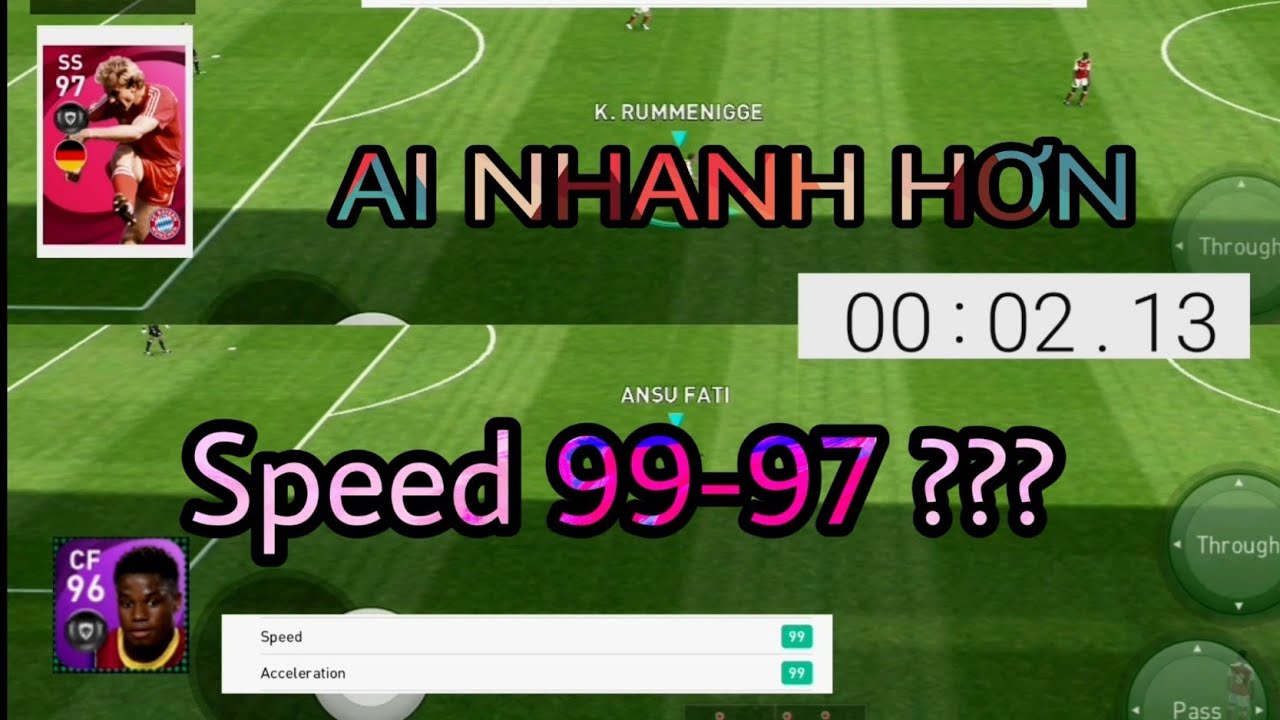 CUỘC THI CHẠY DỐC BÓNG  XEM AI NHANH NHẤT| TEST SPEED PLAYER pes mobile| pesmb