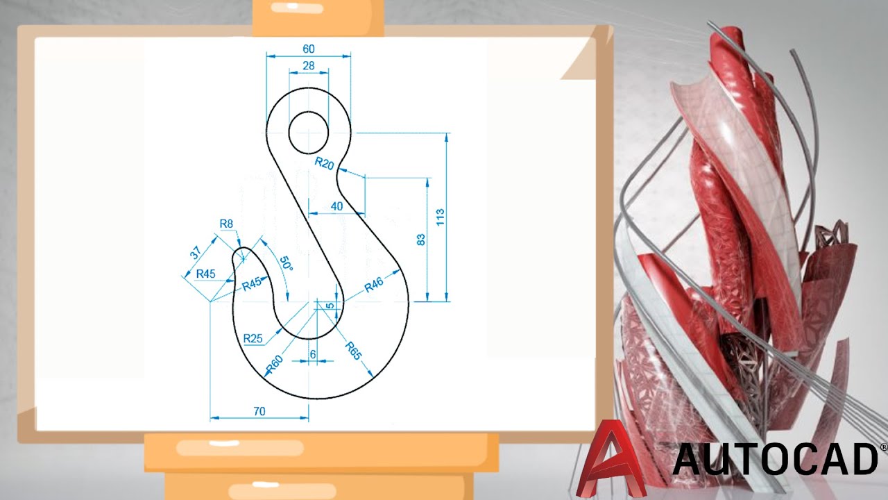 SOLUCION DE EJERCICIO AUTOCAD  🚀 - PIEZA MECANICA - BASICO  🥇