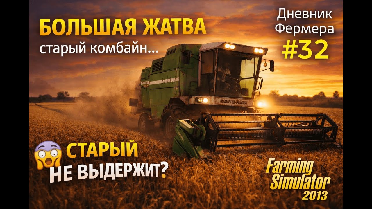 БОЛЬШАЯ ЖАТВА НАЧАЛАСЬ 🌾 СТАРЫЙ КОМБАЙН НЕ ВЫДЕРЖИТ? | FS 2013 — Дневник фермера №32