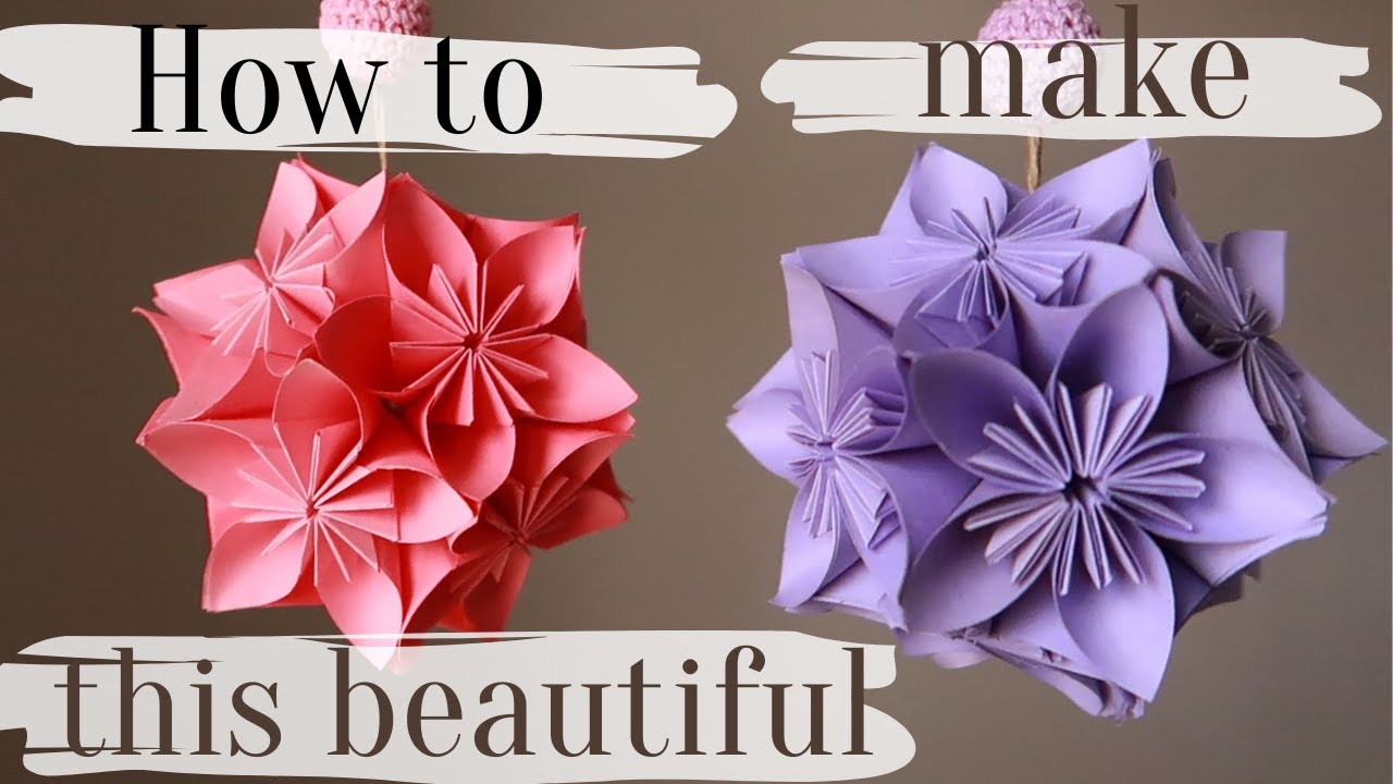 Paper Flower Sphere. Easy! ) simple origami! DIY paper flowers decor