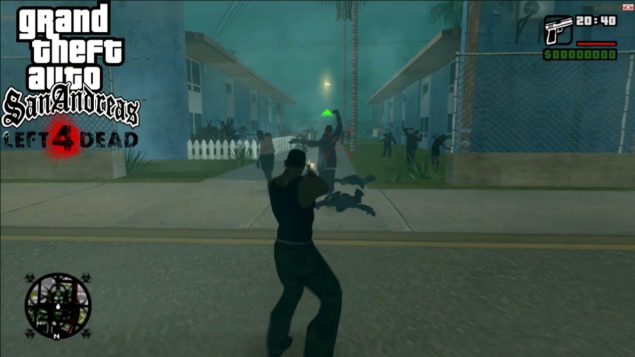 GTA SanAndreas zombie mod (Left 4 Theft) | Gameplay Part #1