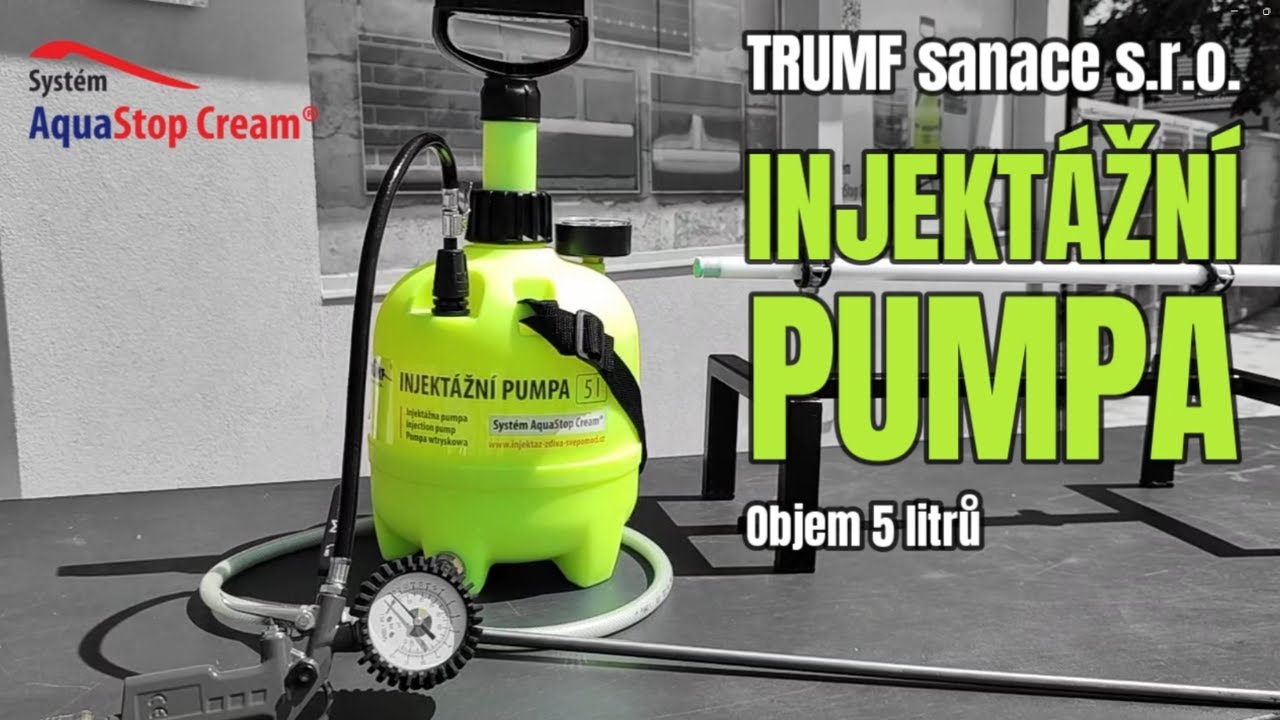Profesionální pumpa (objem 5 litrů) pro injektáž zdiva proti vlhkosti | Systém AquaStop Cream