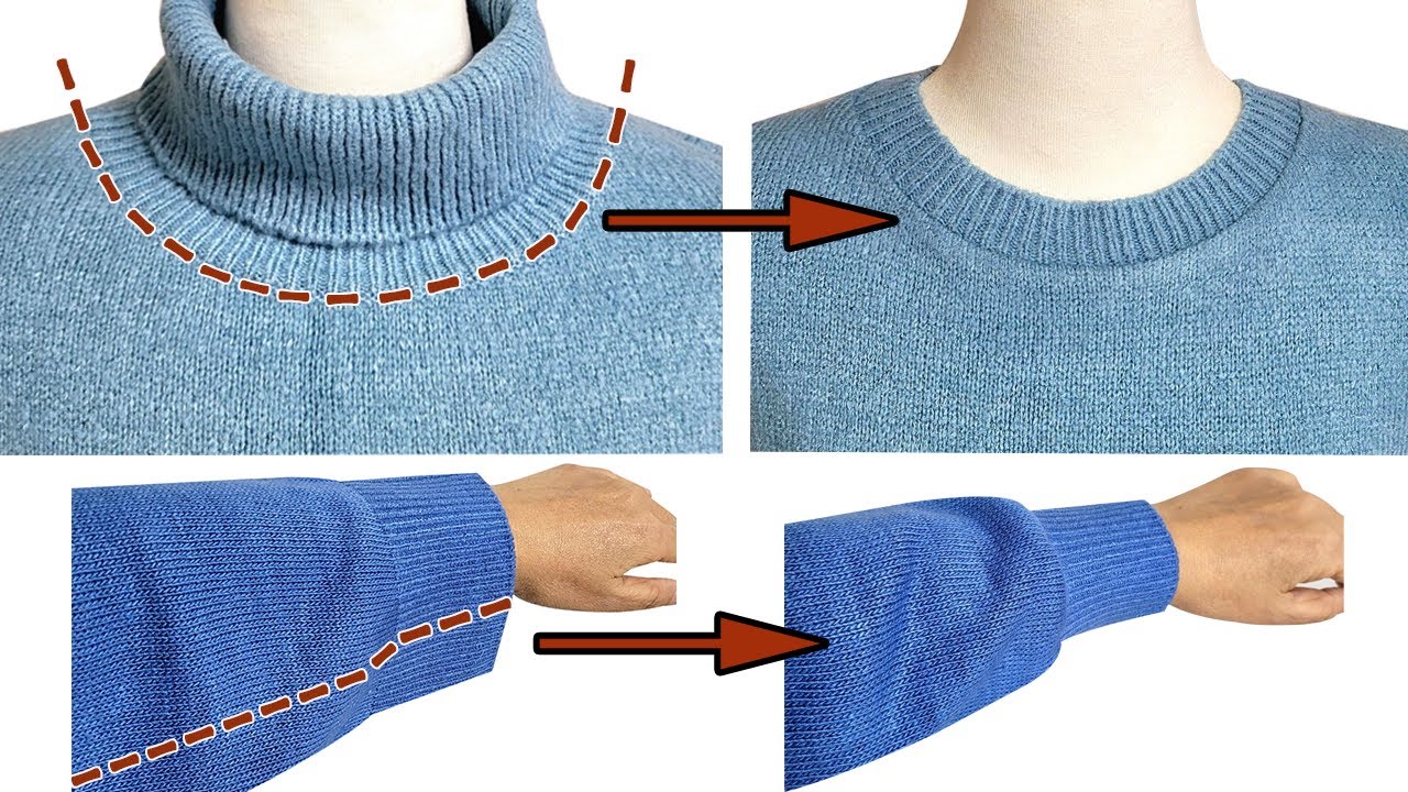 5분만에 가능한 초간단 니트 리폼/Super simple knit Upcycling in just 5 minutes/니트 수선/sweater/스웨터
