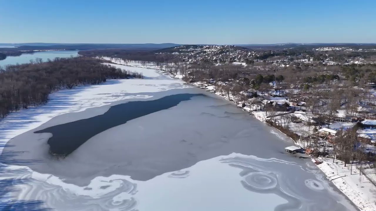 Snow in the South.  Maumelle, Arkansas and Pinnacle Mountain.