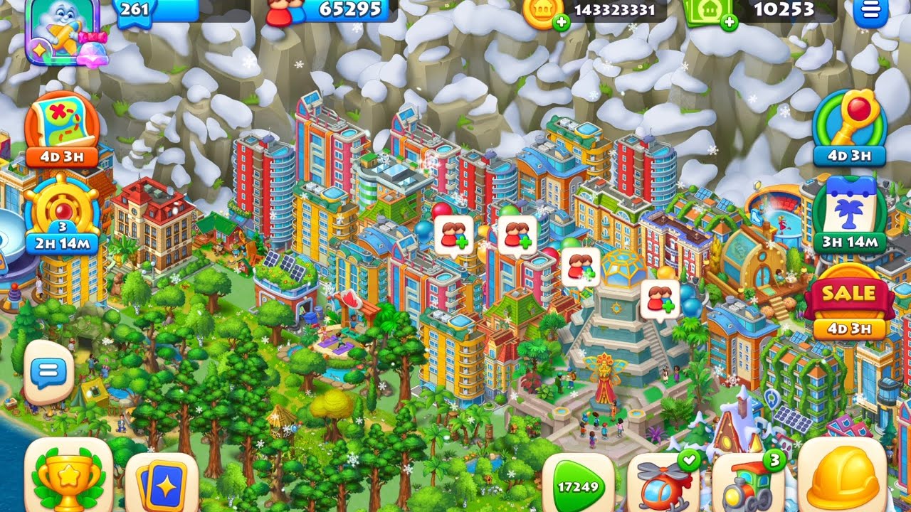 Township grows. Match 3 and Card collecting. Waiting for new round to start with Gem use.