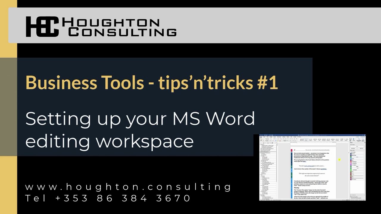 Business tools tips'n'tricks #1   Setting up your Word editing workspace optimised