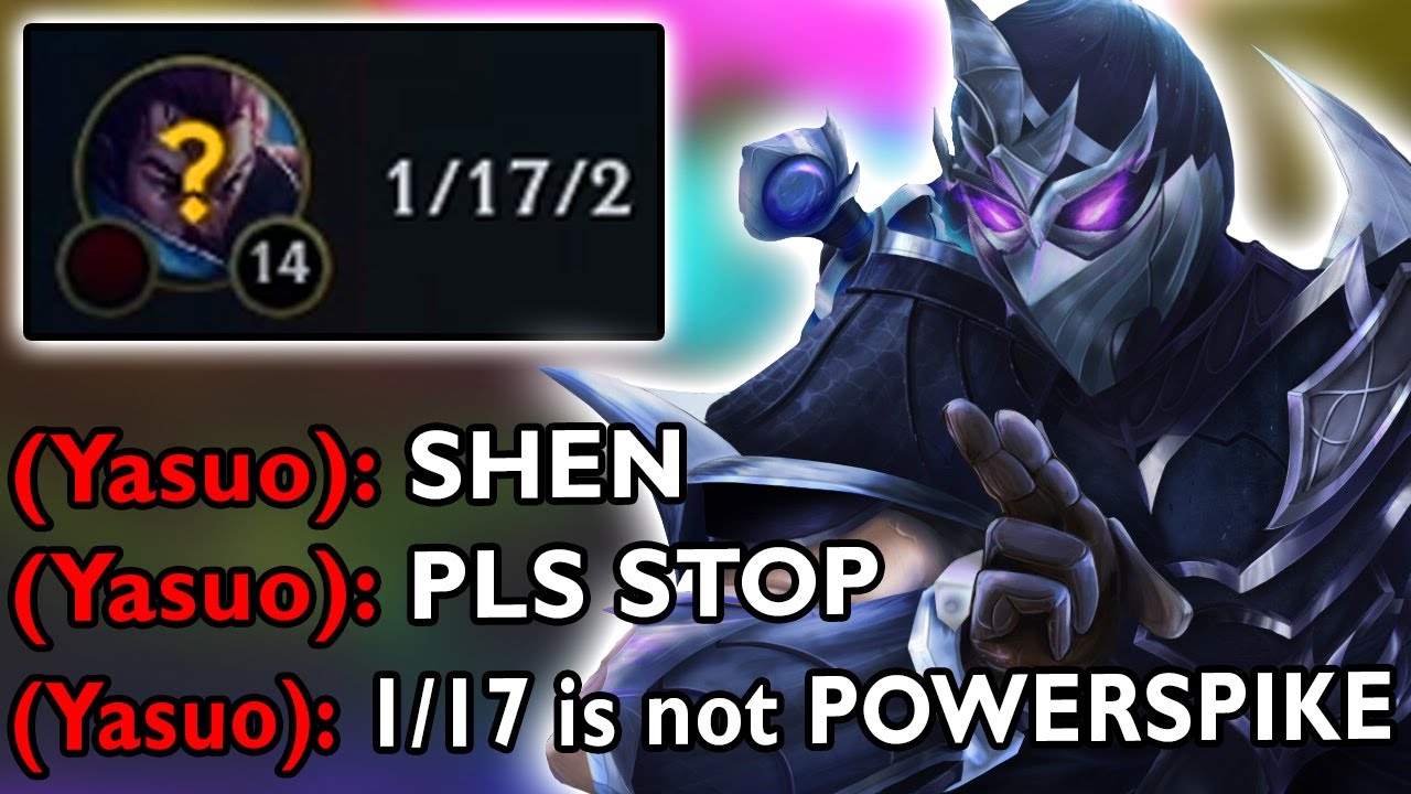 SHEN PUTTING YASUO PLAYER TO HIS GRAVE (YASUO 17 DEATHS)