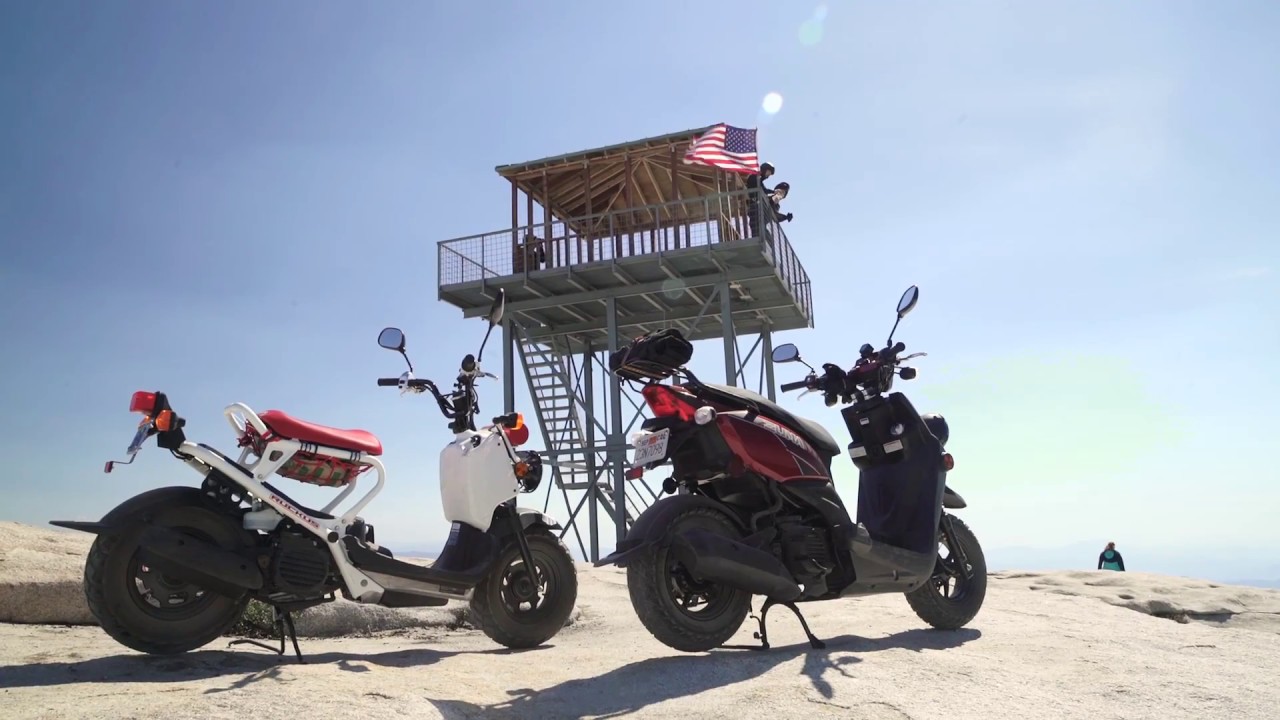 2017 Honda Ruckus vs. 2017 Yamaha Zuma 50 - Adventure Scooters in the Sierra! | ON TWO WHEELS
