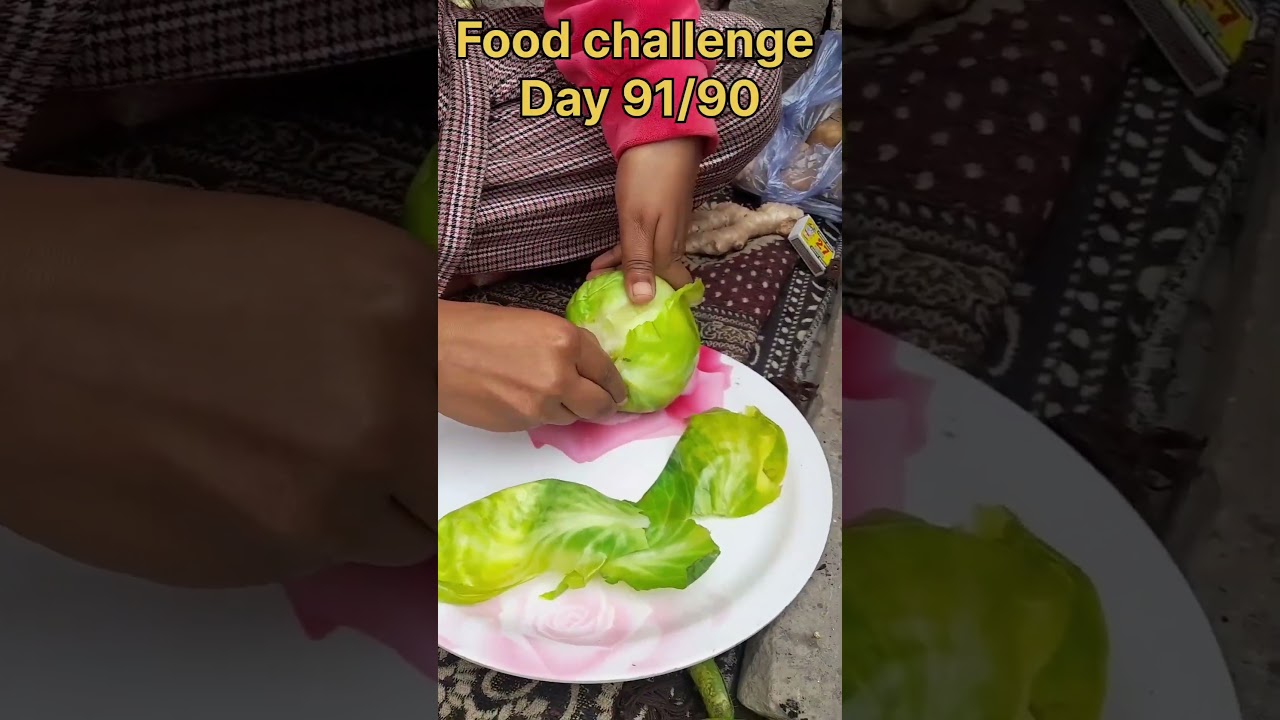 Food challenge Day 91 आज मैंने बनाई पत्ता गोभी के पकोड़े