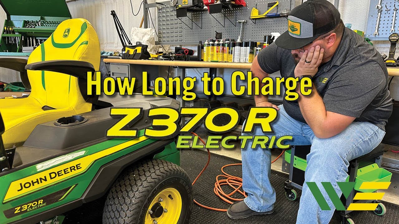 How long does it take the John Deere Battery Powered Z370R Mower to charge?