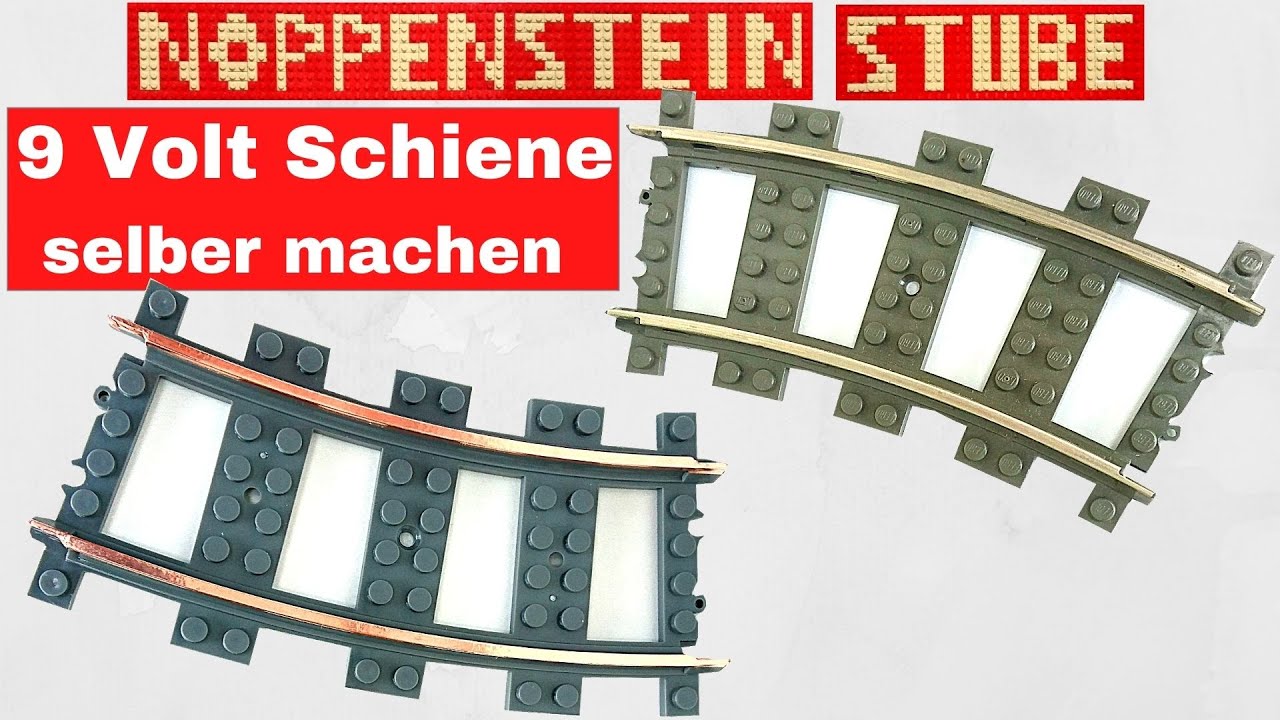 Meine Noppenstein Lego Stadt Teil 7 | 9 Volt Schienen selber machen mit Kupfertape | Brücken Test
