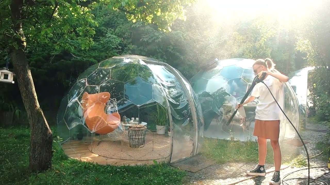 Deep cleaning Hypedome using the pressure washer