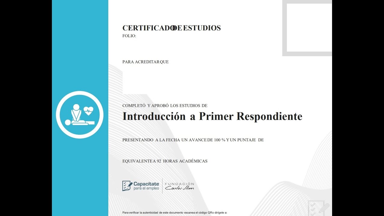 Curso Introducción a Primer Respondiente de la página capacitateparaelempleo.org