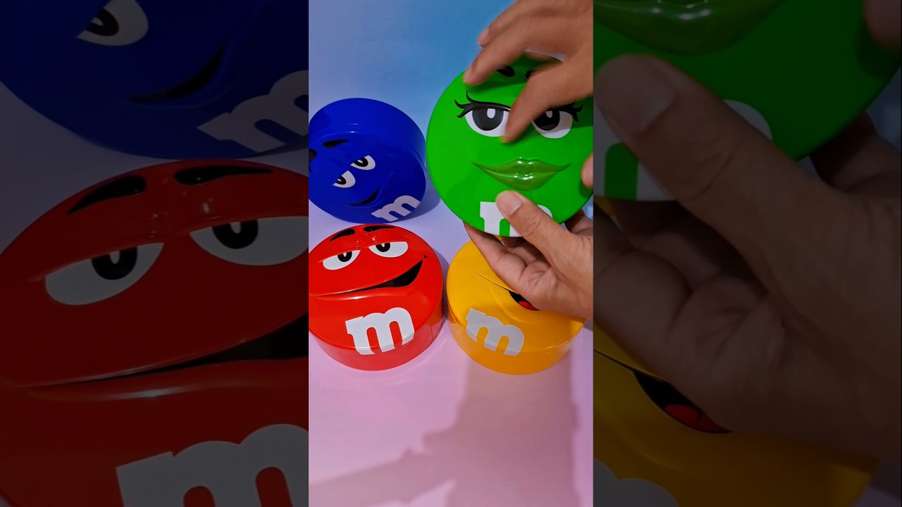 ASMR M&M&rsquo;s Tins Opening | Satisfying Crinkle & Tapping #shorts