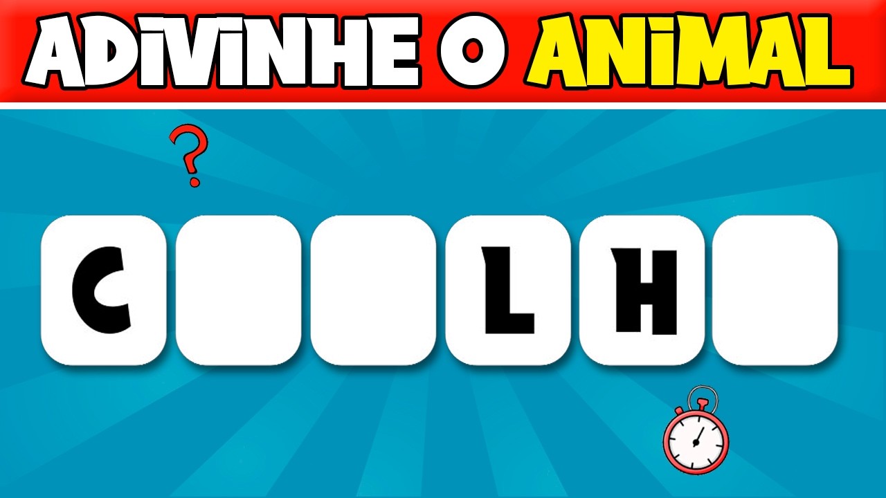 🐱 Adivinhe o ANIMAL sem as VOGAIS! Quantos você consegue adivinhar? 🐶 #quiz