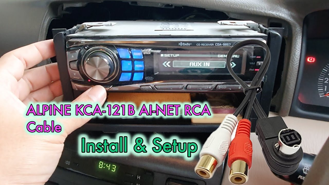 ติดตั้ง Install ALPINE KCA-121B AI-NET RCA Auxiliary Cable Install and Setup