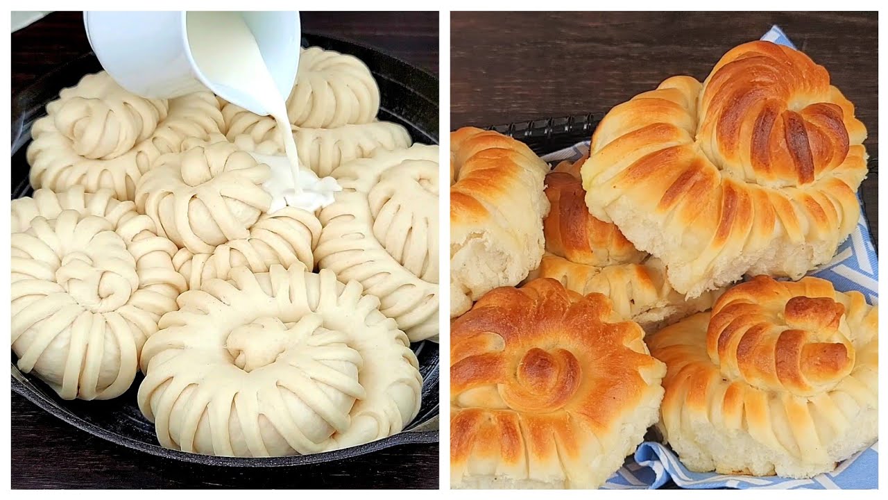 اضيفوا القليل من هذا الخليط للفطائر قبل خبزها! فطائر روعة لازم تجربوها 😊 | Milk Dinner Bread
