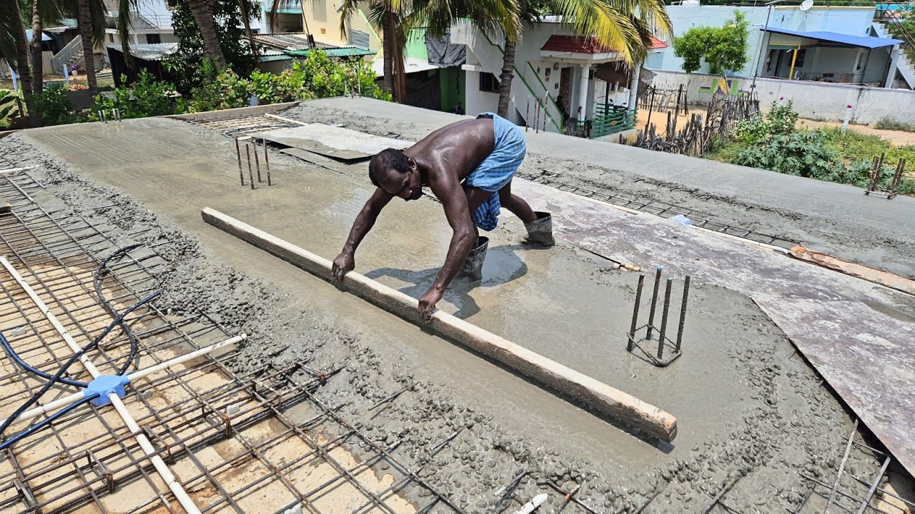 Reinforced Concrete Roof Slab_1000sq ft Building Top Roof Concrete Made By cement|Roof Construction
