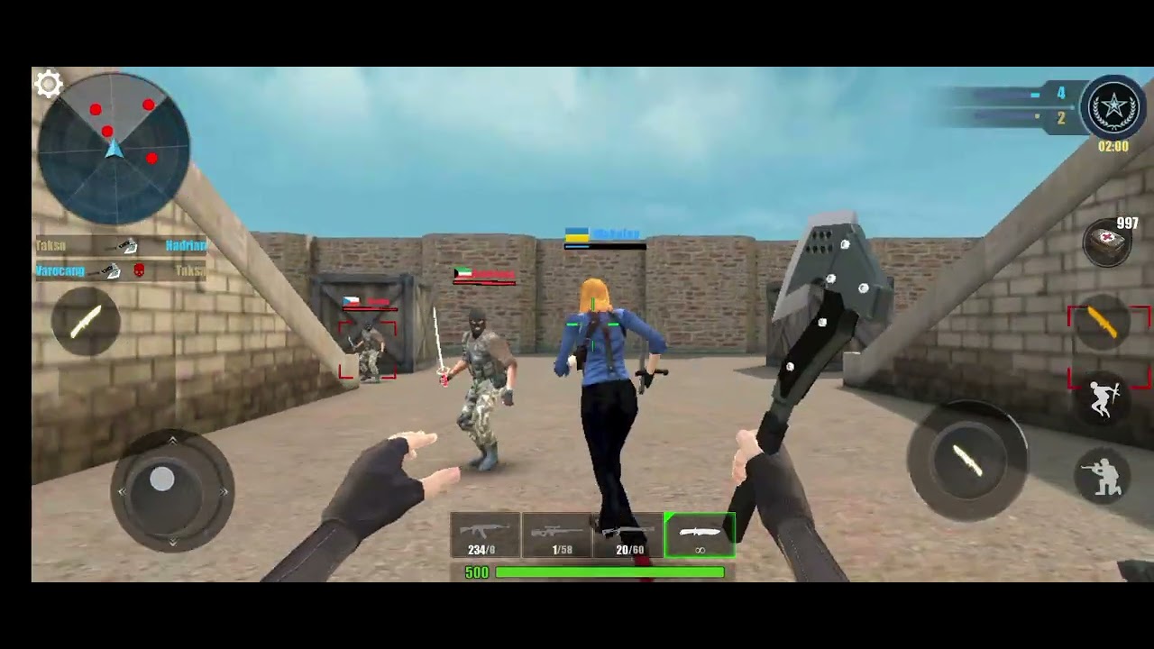 Perang lawan zombie + perkelahian counter strike gun commando