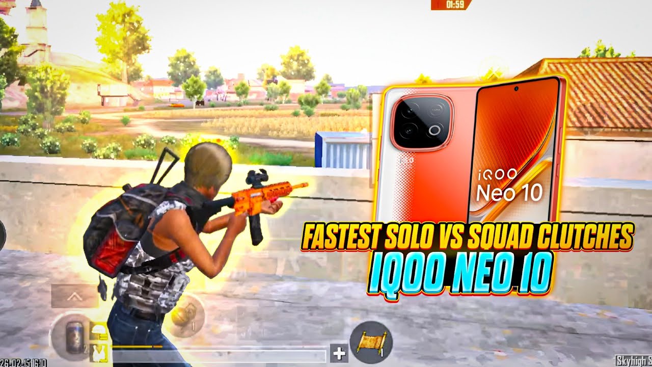 FASTEST SOLO 🆚 SQUAD CLUTCHES 💥 IQOO NEO 10 SMOOTH + 120FPS PUBG / BGMI TEST 2026 ⚡