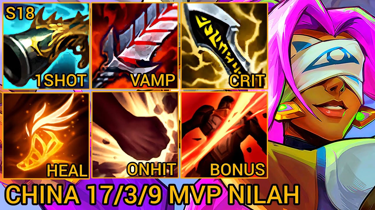 Challenger Nilah MVP Jungle 17/3/9 - China Server Wild Rift Season 18 New Build Best Tier By Tiarty