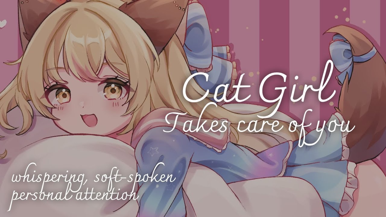 【ASMR】 Catgirl Takes Care of You after a Long Day / Soft-spoken, Whispering, Tapping, Cuddling