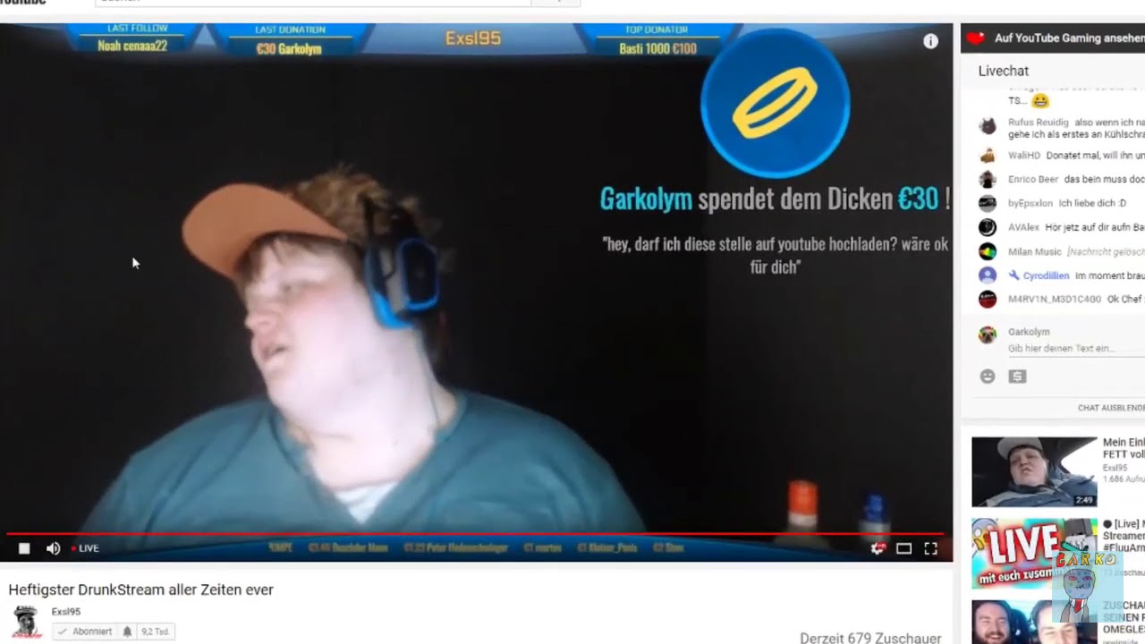 Exsl95 schl&auml;gt sich 30 mal auf den Bauch !!/wegen GARKOLYM