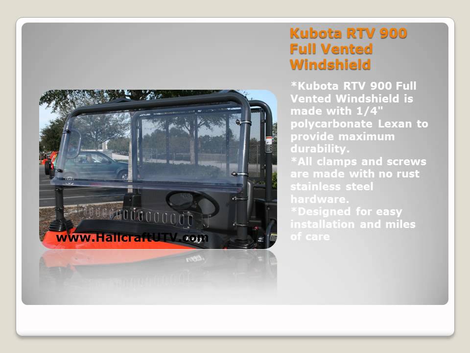Kubota RTV 900 Full Vented Windshield.wmv