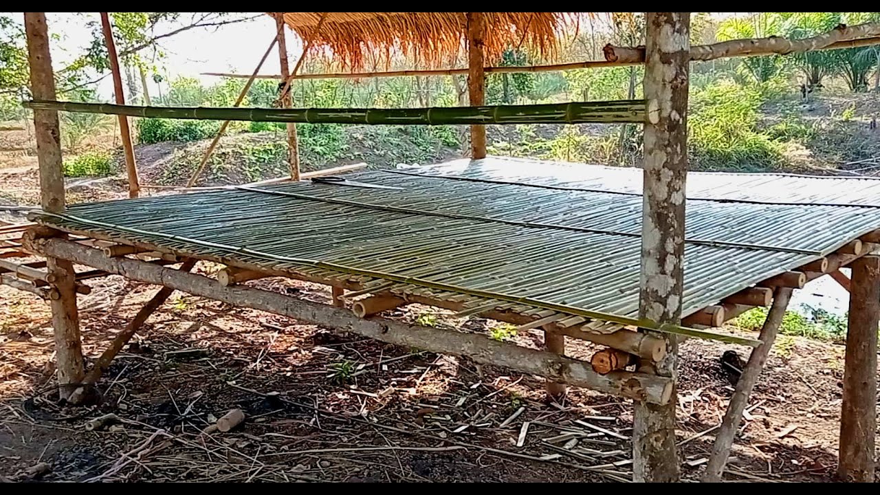 bamboo house ep.4 ปูพื้นด้วยไม้ไผ่ #bamboohouse #กระท่อมไม้ไผ่ #บ้านสวน