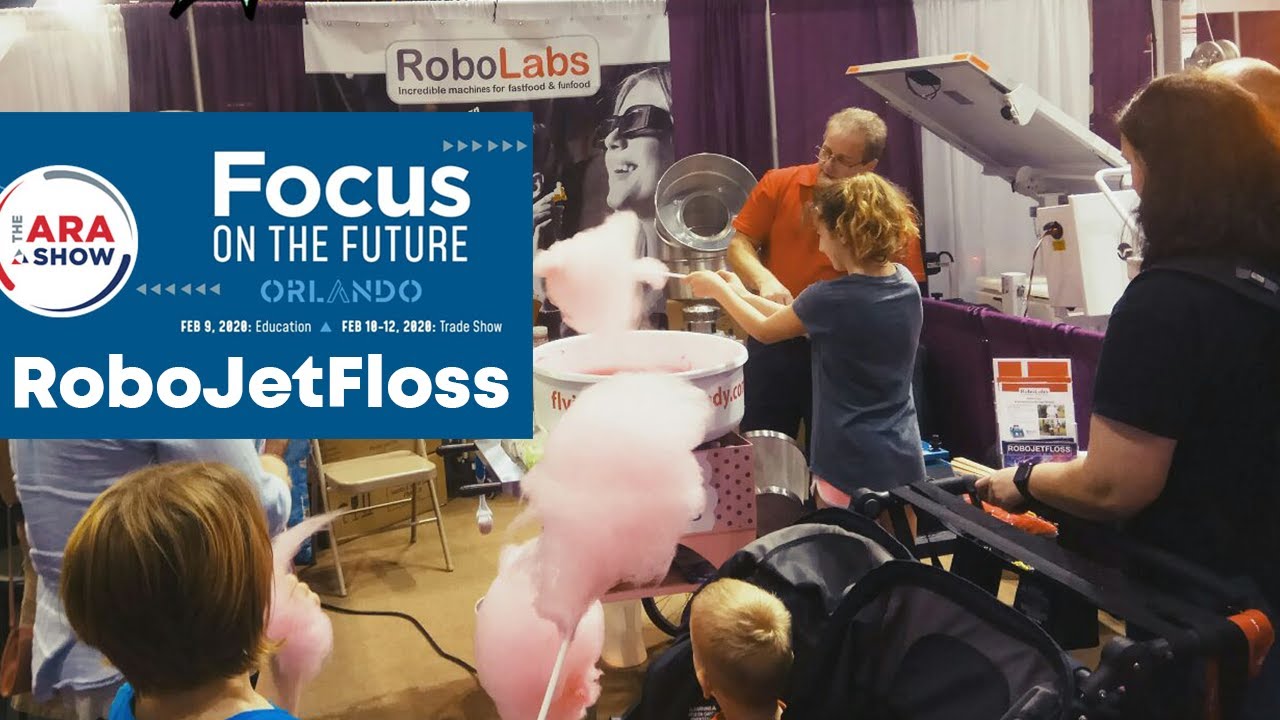 RoboJetFloss flying cotton candy machine at ARA Show