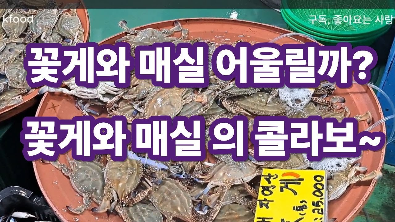 꽃게와매실 어울릴까? 꽃게와매실의 콜라보~ / 시장에 식재료가 많이나왔어요~ /식재료 /나물 /시장 /먹거리 /경동시장 /반찬