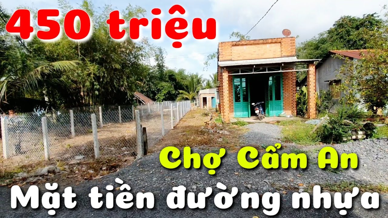 Đất đường nhựa 5x28 giá 450 triệu gần trường học chợ Cẩm An Thạnh Đức Tây Ninh sổ hồng riêng