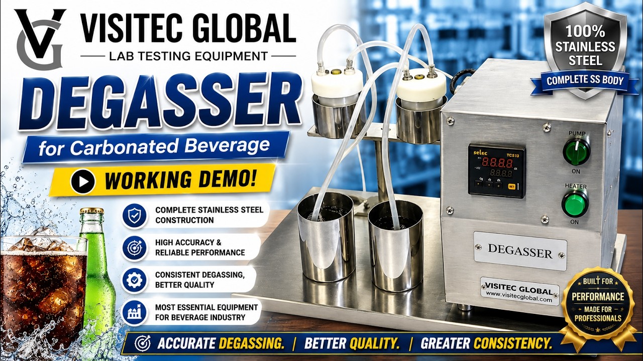 Degasser for Carbonated Beverages | Decarbonator | Visitec Global | Laboratory Testing Equipment