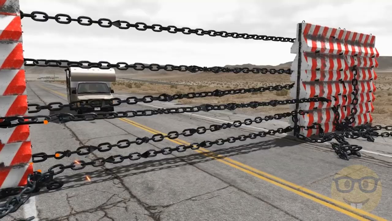 Cars vs Chain Wall &ndash; BeamNG.Drive