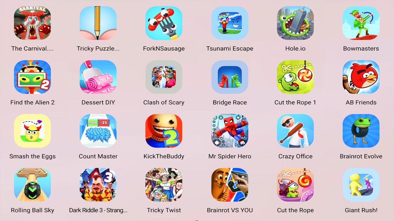 Roblox,Draw Line To Home,Help Me Tricky Puzzle,Scary Teacher 3D,Jelly Shift,Animal Racing,Kick Loser