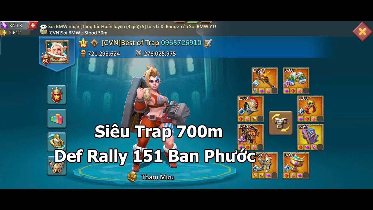 Siêu Trap 700m Def Rally Key 151 Ban Phước | Lords Mobile
