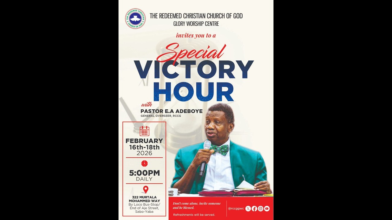 Special Victory Hour 2026 | With Pastor E.A. Adeboye | RCCG Glory Worship Centre