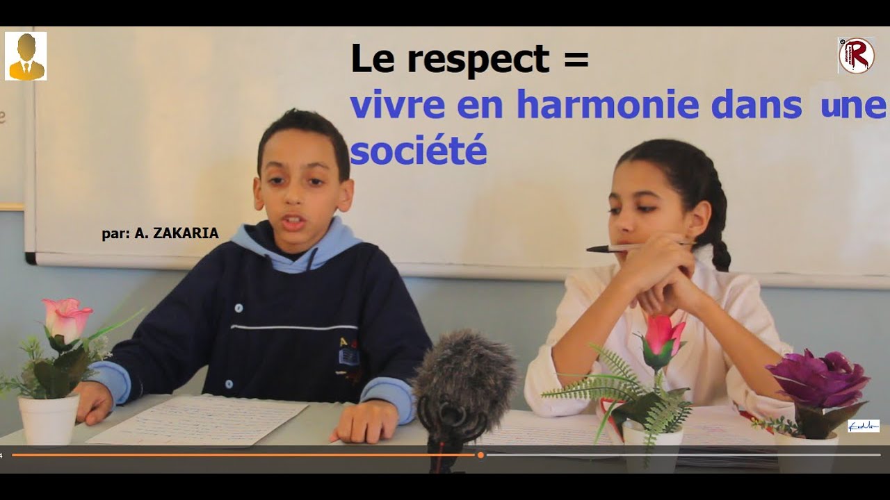 Le respect = vivre en harmonie dans une société.