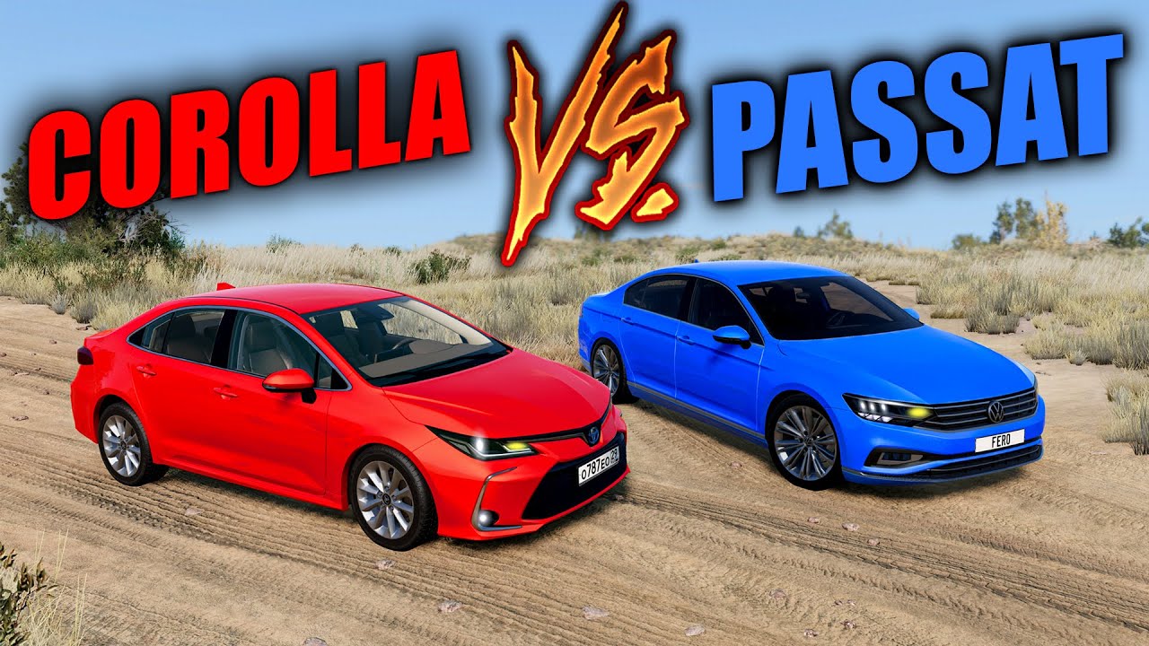 PASSAT VS COROLLA ARABALARIN ZORLU TESTLERİ / ABSÜRT DENEY / BeamNG.drive