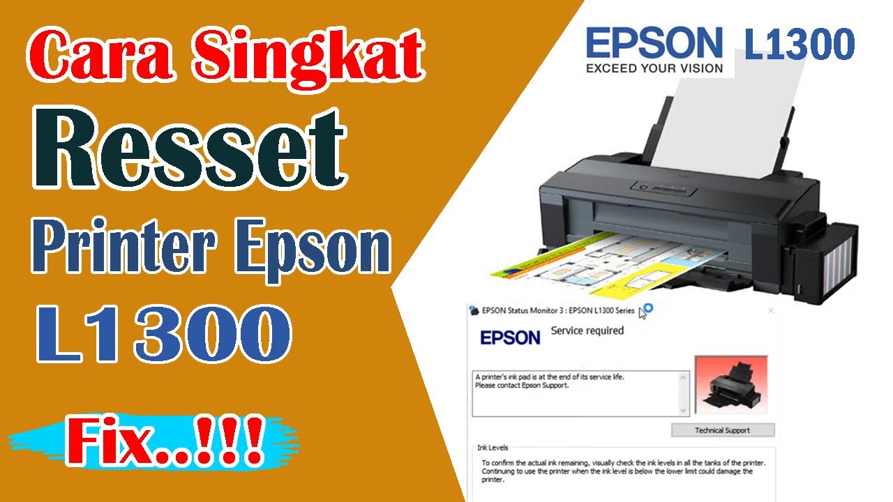 Cara Singkat Reset Printer Epson L1300