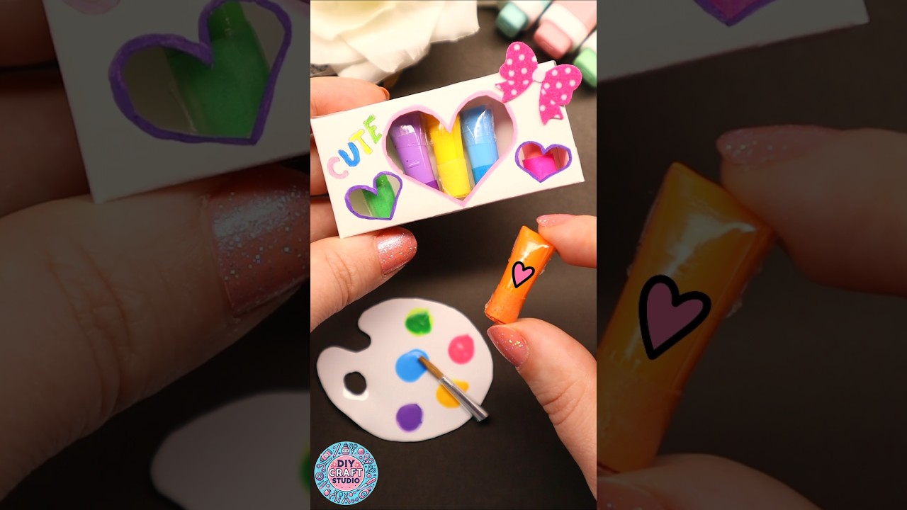 DIY Cute Miniature Paint Tubes Set / How to make Stationery Craft