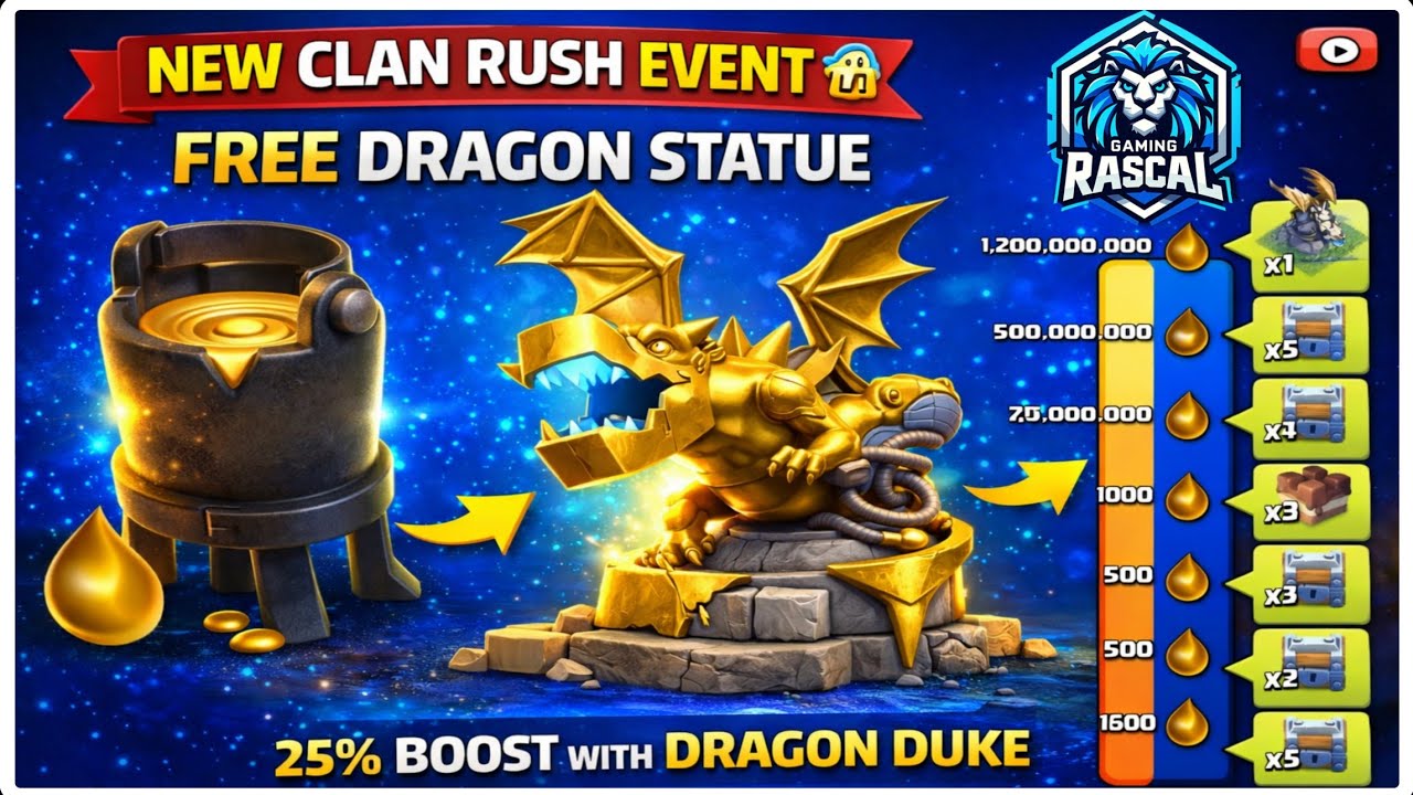FREE Electro Dragon Statue 😱 Clan Rush Event Guide | Clash of Clans