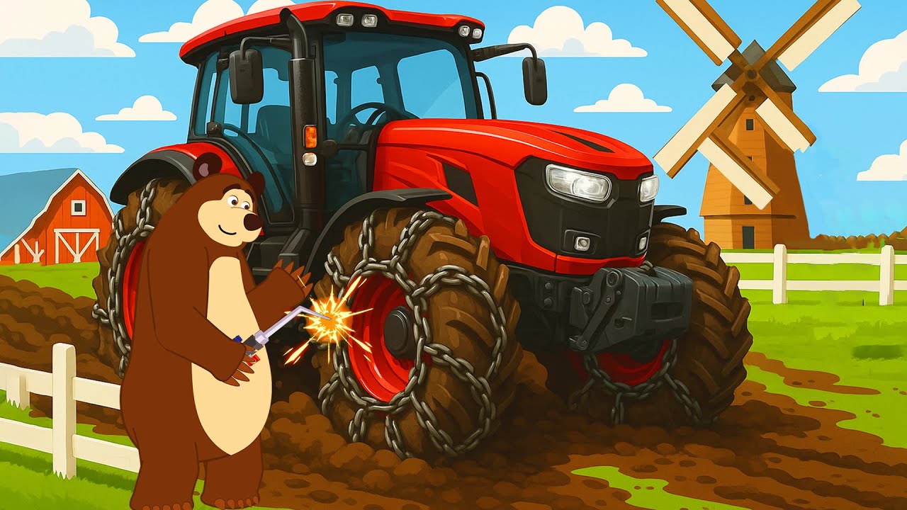 Tractor Gets Stuck in Mud! Modified with Chains, Jet Engine & Grabbing Arm | Realistic Farming