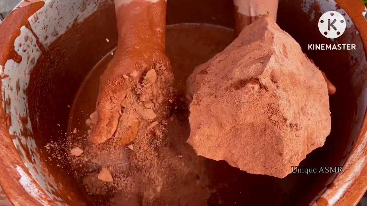 Satisfying Red Dirt Water Crumbling ASMR